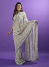 Ashima White Ink Fancy Wear Printed Wholesale Georgette Sarees Catalog